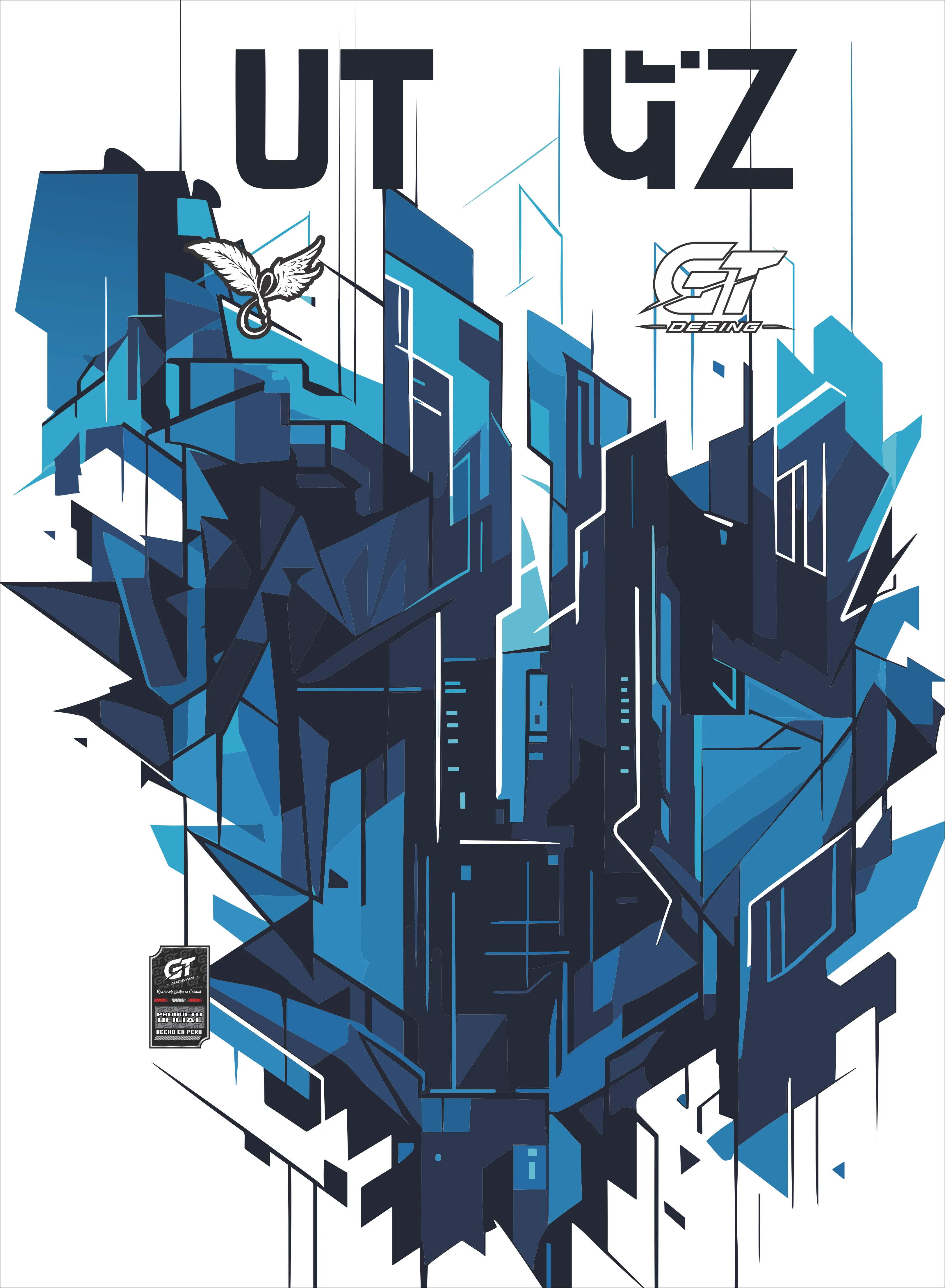 diseño geometrico azul